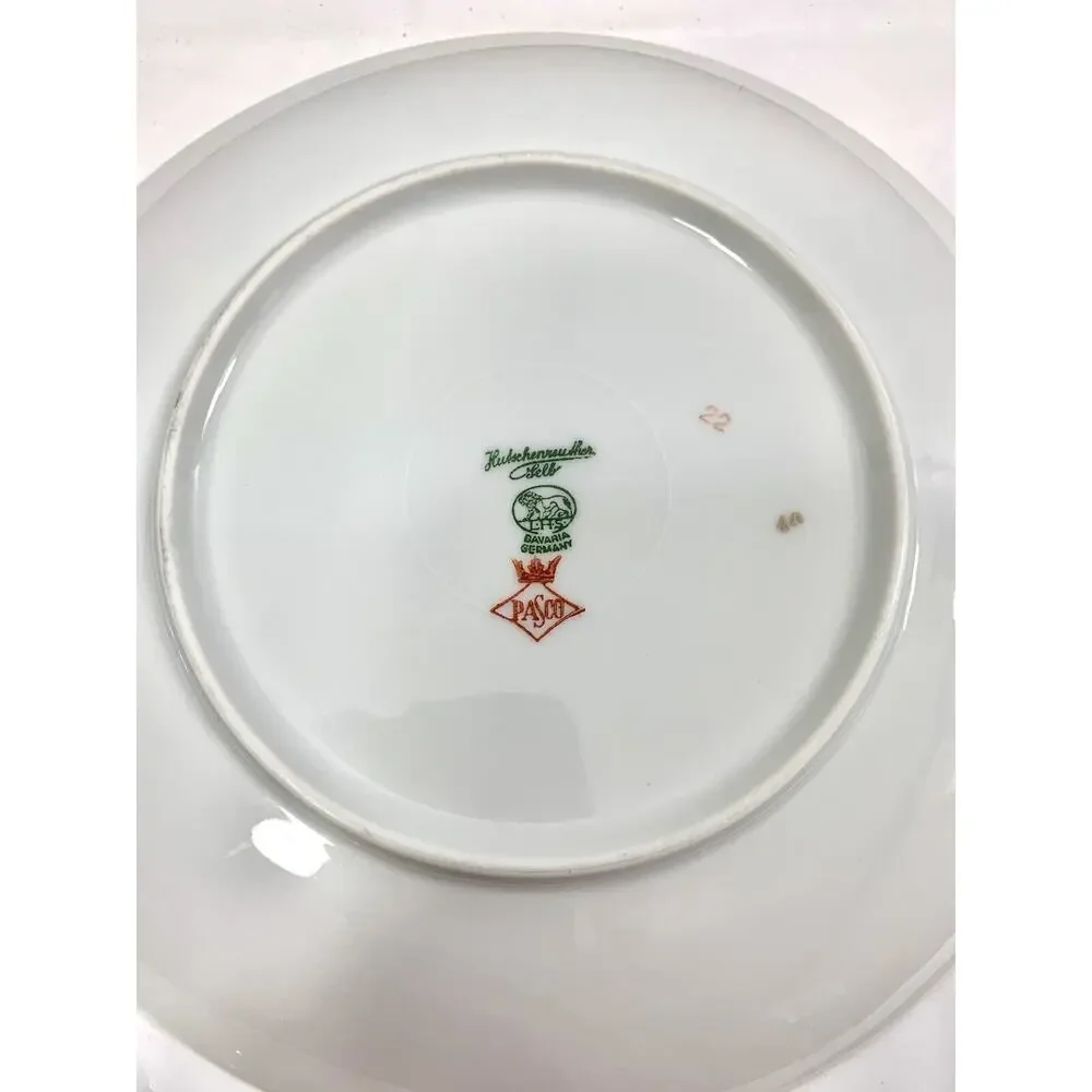 3 Vintage Hutschenreuther Selb Fruit Salad Plates Bavaria‎ Germany Pasco Peaches